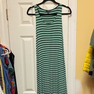 The Limited Green and Navy Striped Maxi Dress